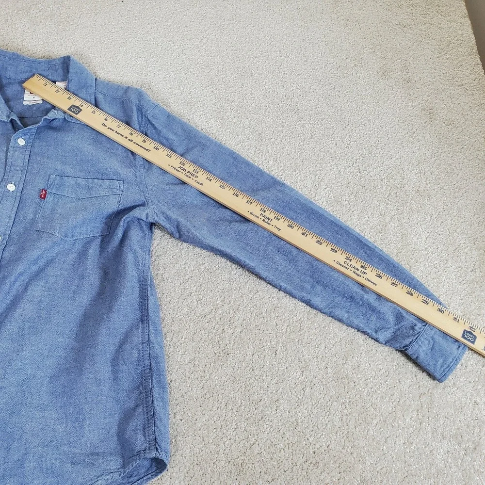 Levi's Men's Button Up Shirt Size M Blue Long Sleeve